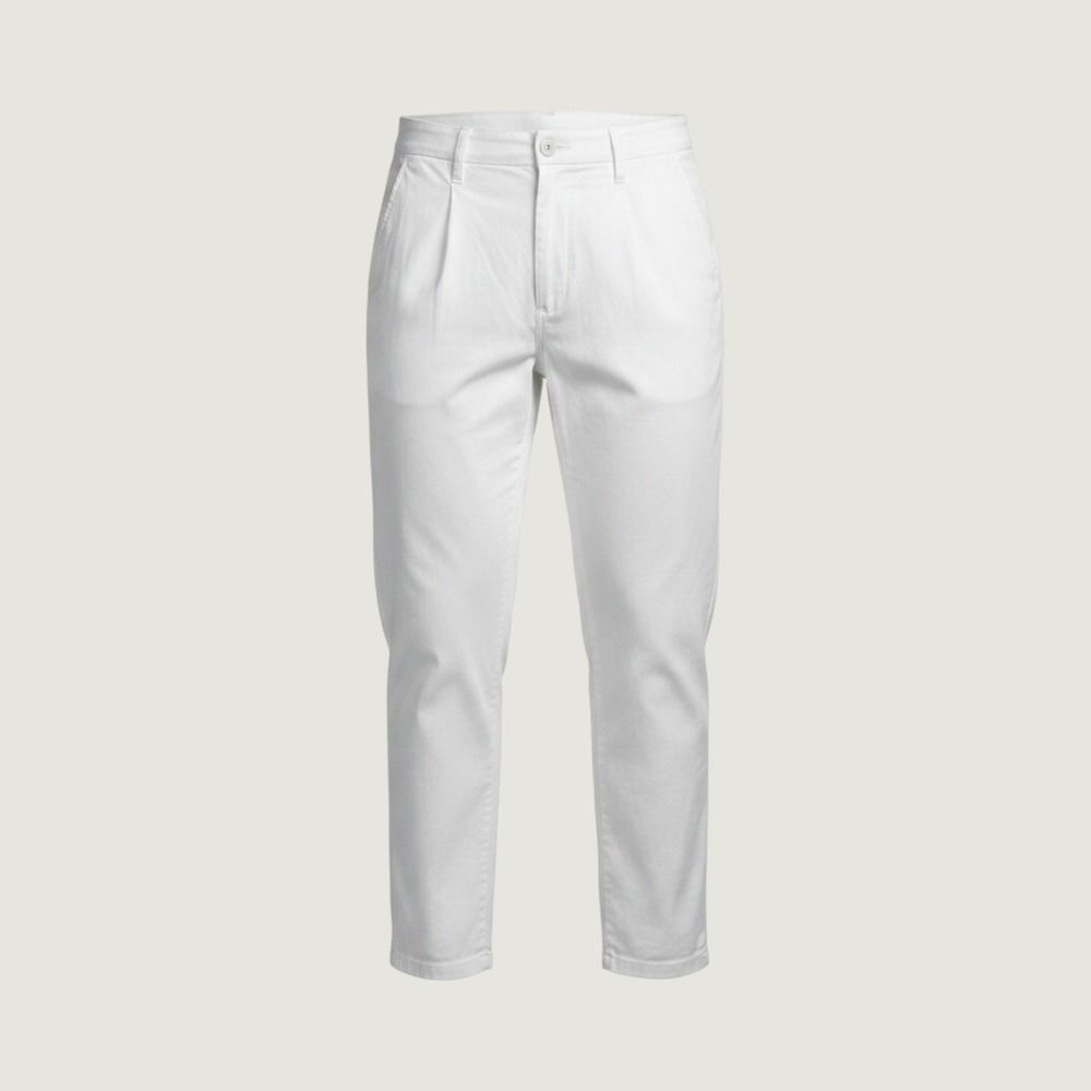 A New Day White Linen Blend Tapered Leg Highest Rise Slim Hip Thigh Pants 14R